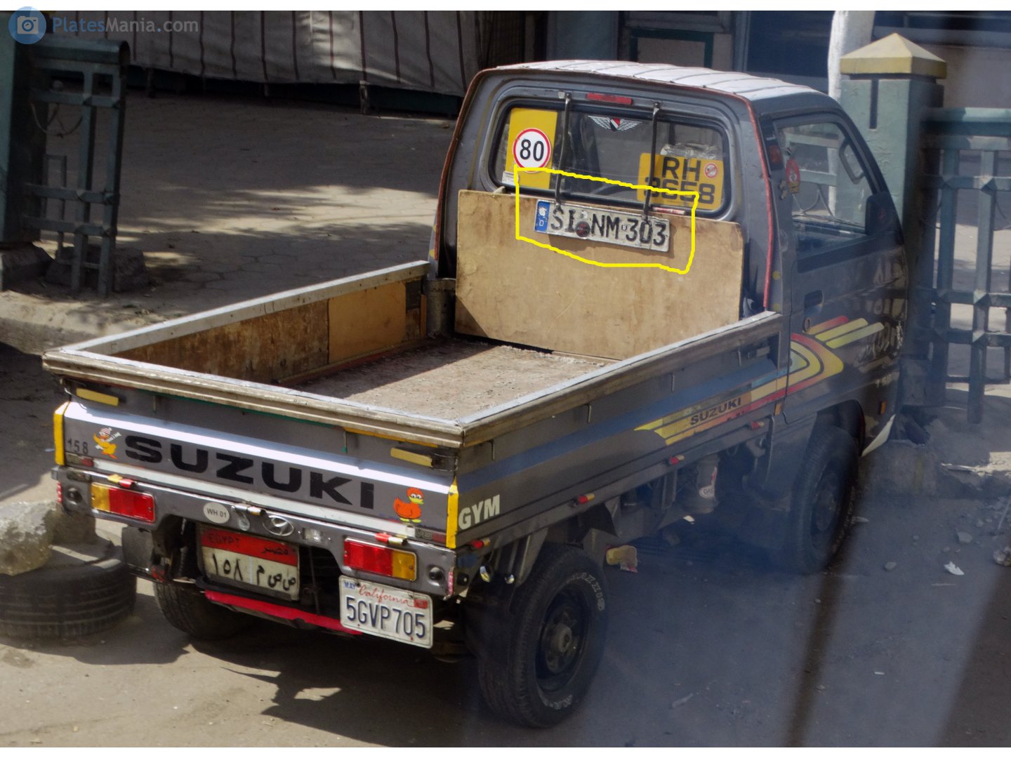 SI NM 303, License plate without vehicle 