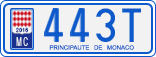 License plate of Monaco, Cars