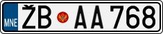 License plate of Montenegro, Cars