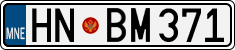 License plate of Montenegro, Cars