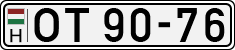 license plates of Hungary, Oldtimers (1990)