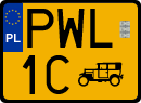 License plates of Poland, Oldtimers