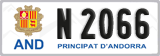 License plate of Andorra, Cars (A 1234)