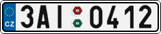 License plate of the Czech Republic, Cars (2001)
