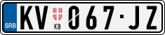 License plate of Serbia, Cars