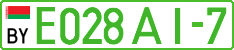 License plate Belarus, Electric vehicles (cars)