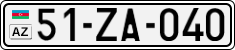 License plate of Azerbaijan, Cars