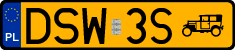 License plates of Poland, Oldtimers
