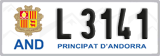 License plate of Andorra, Cars (A 1234)
