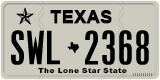 Texas, Regular plates (2012) (АBC-1234)