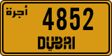 License plate of the UAE, Dubai, Taxi