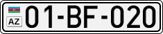 License plate of Azerbaijan, Cars