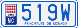 License plate of Monaco, Cars