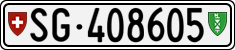 License plate of Switzerland, Cars