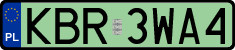 License plates of Poland, Electric vehicles