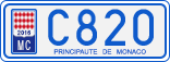 License plate of Monaco, Cars