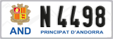 License plate of Andorra, Cars (A 1234)