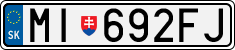 License plate of Slovakia, Cars