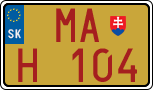 License plate of Slovakia, Oldtimers