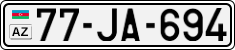 License plate of Azerbaijan, Cars