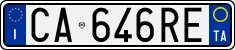 License plate of Italy, Cars (1994 year series)