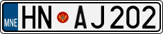 License plate of Montenegro, Cars