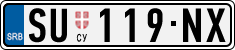 License plate of Serbia, Cars