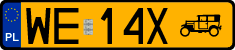 License plates of Poland, Oldtimers