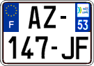 French license plate, SIV (ordinary)
