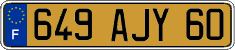 French license plate, FNI