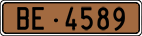License plate of Switzerland, Except vehicles and snowmobiles (brown)