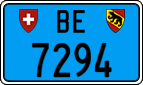 License plate of Switzerland, Work and fire vehicles (blue)