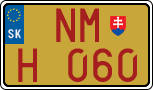 License plate of Slovakia, Oldtimers