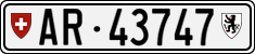 License plate of Switzerland, Cars