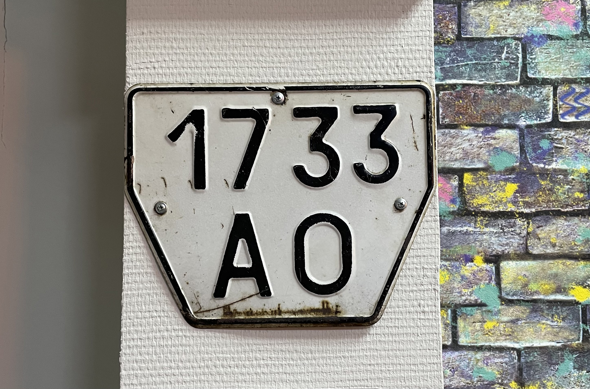 1733 АО, License plate without vehicle 