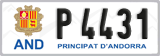 License plate of Andorra, Cars (A 1234)
