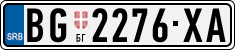 License plate of Serbia, Cars