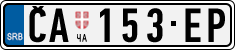 License plate of Serbia, Cars