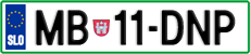 License plate of Slovenia, Cars
