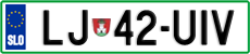 License plate of Slovenia, Cars