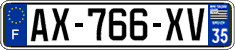 French license plate, SIV (ordinary)