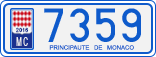 License plate of Monaco, Cars