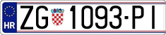 License plate of Croatia, Regular plates