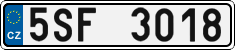 License plate of the Czech Republic, Cars (2001)