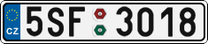 License plate of the Czech Republic, Cars (2001)