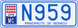 License plate of Monaco, Cars