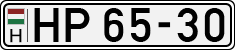 license plates of Hungary, Army (1990)
