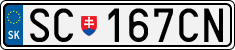 License plate of Slovakia, Cars