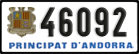 License plate of Andorra, Cars (1234(5))