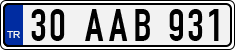 License plate of Turkey, Regular plates